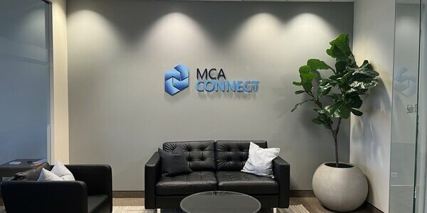 MCA Connect Office Reception Signage in Denver
