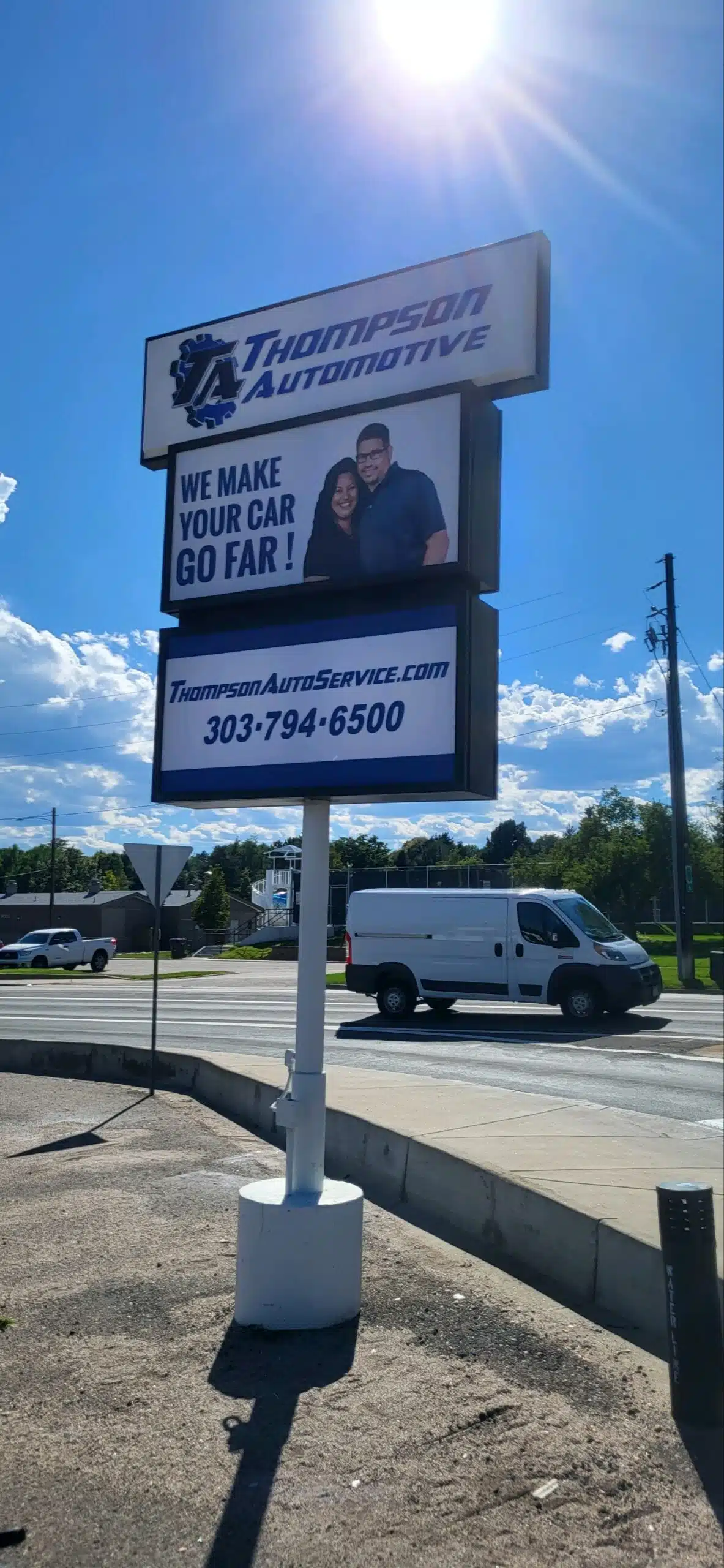 Professional commercial sign with bold, high-contrast design to attract customers and elevate brand visibility
