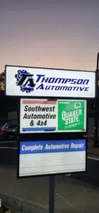 THOMPSON AUTOMOTIVE Custom Lighted Building Signs Before