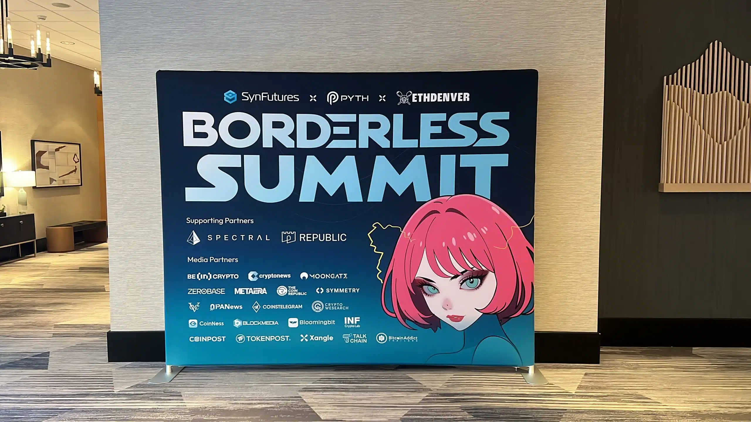 Eye-catching tradeshow sign design at Westin hotel, showcasing professional branding and clear messaging.