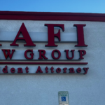 Rafi Law Group exterior dimensional letter sign for an accident attorney office